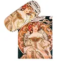 schönes Kunstdruck-Brillenetui mit Tuch von Alfons Maria Mucha - F. Champenois