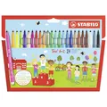 Stabilo Trio A-Z Filz Spitze Faser Stifte IN Brieftasche Of 24 Sortiert Farben