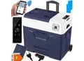 KESSER® Kompressor Kühlbox elektrisch Gefrierbox, Mit APP-Steuerung USB-Anschluss 12/24 V 230V, +Teleskopstange, Kühlakkus Räder Kühlschrank Kühlung bis -20 °C für Auto, Lkw, Boot, Reisemobil, Camping