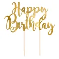 Partydeco Goldene Dekoration für "Happy Birthday"-Torte (1 Stk.) (PARX1313)