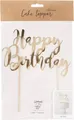 5902230744950 Topper na tort Happy Birthday złoty 22,5cm PartyDeco