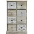 Mobili Rebecca - Rebecca Mobili Kommode 8 Schubladen Holz Beige Weiß Eingang 80,5x53,5x25