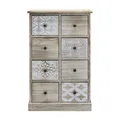 Rebecca Mobili Schrank, Paulownia Wood, Shabby Style, gepolsterter Sitz, Eingang (80,5 x 53,5 x 25 cm)