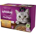 Whiskas Adult 1+ Katzenfutter Pure Delight Geflügel Auswahl in Gelee, 12x85g – Hochwertiges Nassfutter für ausgewachsene Katzen in 12 Portionsbeuteln