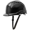 GUARD 5 - Bauhelm mit Drehradsystem für stufenweise Größenregulierung - DIN EN 397 - Verstellbarer Kinnriemen für optimalen Sitz, 6-Punkt-Gurtband - Baustellenhelm Schwarz