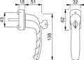 HOPPE SecustikVariofitFenstergriff NY 0810S/US10 100Nm Alu.F9016 VK7 abschl - 10764240