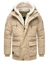STONE HARBOUR Herren Winterjacke warme Steppjacke mit Kapuze und flauschigem Teddyfleece-Einsatz Lauroo XX Sand Beige Gr. L
