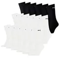 PUMA 18 Paar Socken Cush Crew Sportsocken Tennis Socken Unisex, Socken & Strümpfe:39-42, Farbe:weiß - schwarz