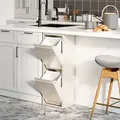 Mülltrennschrank Sollentuna Metall 2x14 L Pfefferweiß