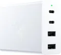 Razer Portables Schnellladegerät – USB-C GaN Charger (2 USB-C- und 2 USB-A-Anschlüsse, gleichzeitiges Laden mehrerer Geräte) Weiß