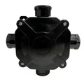 Aufputzdose HERMETIC IP67 mit Verschraubungen SCHWARZ MIT 75x75x33mm Einsatz