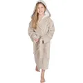 Wewo fashion Kinderbademantel 8521, Midilänge, Baumwoll-Mix, Kapuze, Gürtel, Soft Touch beige 146/152
