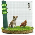 Arebos Mobiler Begrenzungszaun 25 m | Flexibler Gartenzaun 90 cm hoch | Absperrnetz mit 15 Pfosten | für Hunde, Hühner & Kleintiere | Wetterfest & mobil
