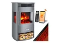 KESSER® Prio Elektrokamin mit Heizung Heizlüfter Fernbedienung WiFi App 950/1900 W Kamin elektrisch LED-Flammeneffekt Kaminfeuer Elektro Kamin mit Thermostat Panorama-Sichtfenster Heizfunktion Timer
