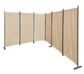 QUICK STAR Paravent 6 Teilig 340x165cm Beige - Garten & Balkon Sichtschutz Stellwand Innen & Außen - Raumteiler Trennwand Faltbar Blickdicht & Wetterfest