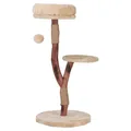 Duvo+ Kratzbaum Nina Natural Wood beige 46x40x86cm für Katzen, 2 Liegeflächen