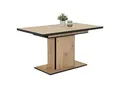 Carryhome Esstisch, Schwarz, Eiche Artisan, Holzwerkstoff, rechteckig, Säule, Bodenplatte, 80x76x120-160 cm, ausziehbar, Variantenauswahl, Esszimmer, Tische, Esstische, Esstische ausziehbar