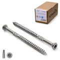 STRÜBER Terrassenschrauben mit Zier-Senkkopf und Torx-Antrieb (5,0 x 70 mm / 200 Stk. / TX-25) Edelstahl gehärtet C2 - Schaftfräser, Cutspitze - Dielenschrauben - S2-Bit inkl