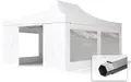 TOOLPORT 4x6m Aluminium Faltpavillon, inkl. 4 Seitenteile, weiß