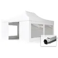 4x6 M Faltpavillon Professional Alu 50mm, Seitenteile Mit Panoramafenstern, Weiß