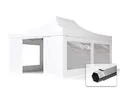 TOOLPORT ALU Pavillon Faltpavillon 4x6m mit Panoramafenster robust und wasserdicht Professional 50mm Partyzelt weiß