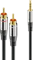 SON AC600-001 - Audio Kabel, 3,5 mm Klinkenstecker auf 2x Cinch, 1 m