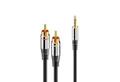 sonero sonero® Premium Audio Adapterkabel, 1,00m, 3.5mm Klinke auf 2x Cinch Audio-Kabel