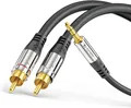 1m Premium Cinch zu Aux Kabel 3,5mm Klinke Audio 2x Cinch RCA Stecker Klinke