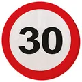 Folat 28330 Party Servietten Verkehrsschild (1 x 20 STK.)-Zahl 30