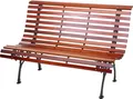 Gartenbank HWC-F97, Sitzbank Parkbank Holzbank, 2-Sitzer Gusseisen Holz 122cm 22kg  braun