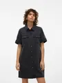 Jeanskleid "VMJENNIE SS SHORT DENIM DRESS NOOS", Gr. XS (34) - N-Gr, Black Denim N-Gr