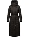 Navahoo Damen Wintermantel Warmer Steppmantel lang mit Kapuze und Taillengürtel Das Teil XIV Black Gr. XXL