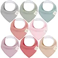 8 Stück Dreieckstuch Baby Junge, Mädchen - Unisex Bandana Lätzchen, Super Absorbierende Halstuch, Bio-Baumwolle, Halstücher für Säuglinge, Sabberlätzchen (Muted Pastel)