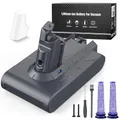 Keenstone V6 6500mAh Akku für Dyson V6 DC62, Ersatzakku für Dyson DC58 DC59 DC61 Animal DC72 DC74 SV03 SV05 SV06 SV07 SV09 Staubsauger + 2pcs Filter
