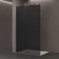 doporro Luxus Duschwand für Dusche Duschabtrennung 80x200cm Walk-In Dusche 10mm ESG-Sicherheitsglas vollgrau inkl. Nanobeschichtung Bremen02VG