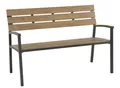 Lesli Living Gartenbank "Arezzo" Teaklook 120 cm Bank Außenbank Gerrassenbank