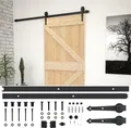 vidaXL Schiebetür mit Beschlag 100x210 cm Kiefer Massivholz