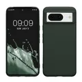 kwmobile Hülle kompatibel mit Google Pixel 8 Hülle - weiches TPU Silikon Case - Cover geeignet für kabelloses Laden - Moosgrün