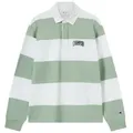 Champion Langarm-Poloshirt COLLEGE Striped Heavy Jersey Polo für sportliche Aktivitäten, mit Rundhalsausschnitt, für Erwachsene grün XL (56/58)