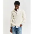 Gant für Herren. 8050603 Beigefarbener Pullover mit halbem Reißverschluss (XXL), Lässig, Baumwolle