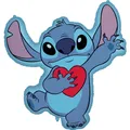 Magni Folienballon Disney Stitch mit Herz blau 75x86cm (1x) (5201184971840)