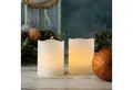 MARELIDA LED-Kerze LED Kerzenset Mini Echtwachs flackernd mit Batterien H: 6cm D: 5cm 2St (2-tlg)
