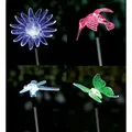 4er Set LED Solar Erdspieß mit Farbwechsel (Schmetterling, Libelle, Blume, Kolibri) Solarleuchte Dekoleuchte Solar-Figur