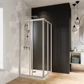 Breuer Eckeinstieg Schiebetür Fara 4 Silber Matt Kunststoffglas 80-90 cm