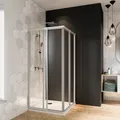 Breuer Fara 4 Eckeinstieg Schiebetür 80-90 x 185, Alu silber matt, Kunststoffglas