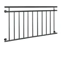 ECD Germany Brüstungsgeländer Französischer Balkon Balkongeländer Balkongitter Außen Fenstergitter, 156 cm Länge, 90 cm Höhe, Balkonbrüstung mit 11 Füllstäben Stabgeländer Geländer matt und rau