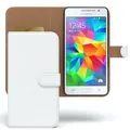 Tasche für Samsung Galaxy Grand Prime Case Wallet Schutz Hülle Cover Weiß