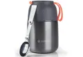 Dimono Thermobehälter Edelstahl Thermobehälter – Warmhaltebehälter mit Löffel & Silikonband, Edelstahl, (to-Go Lebensmittelbehälter, Essensbehälter für unterwegs)