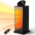 OMISOON QN12 Elektrischer Heizkörper 2000 W PTC LED 90° Timer 24 Stunden Schwarz