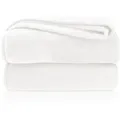 Wohndecke Premium Super Soft Flanell Kuscheldecke Sofadecke, heimtexland, super weich und flauschig, Allergiker geeignet, atmungsaktiv weiß 150 cm x 200 cm